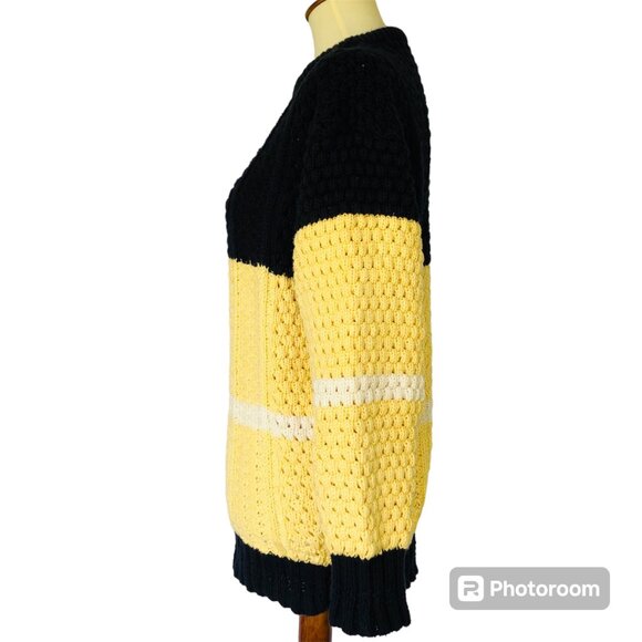 Vtg Donegall II Jamie Burns Hand Loomed Cotton Fisherman Sweater Sz M Nautical - Picture 4 of 7